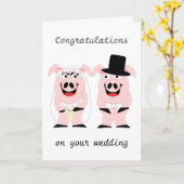 ピッグ結婚ズ カード (黄色い花)