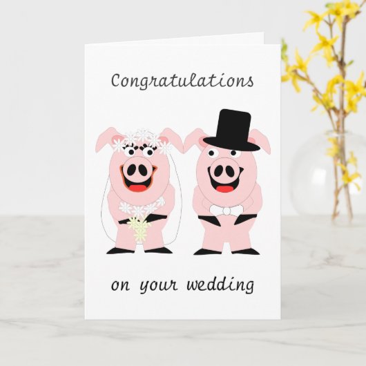 ピッグ結婚ズ カード (黄色い花)