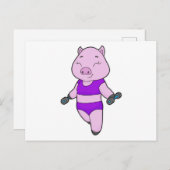 ピッグ フィットネス ダンベル ポストカード (正面/裏面)