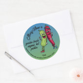 ピッケルとペッパーの仲間 面白い漫画のピクルスラベル ラウンドシール (封筒)