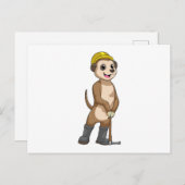 ピッケルを手にした鉱夫のミーアキャット ポストカード (正面/裏面)