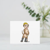 ピッケルアクセを持つミナーのミーアキャット ポストカード (スタンド正面)