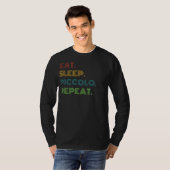ピッコロチャックル食べズ:, Sleep, Piccolo Repeat おもしろい Tシャツ (正面フル)