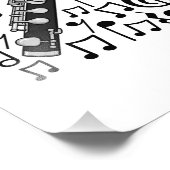 ピッコロミュージカルノートウッドウィンドミュージック先生 フォトプリント            (角)