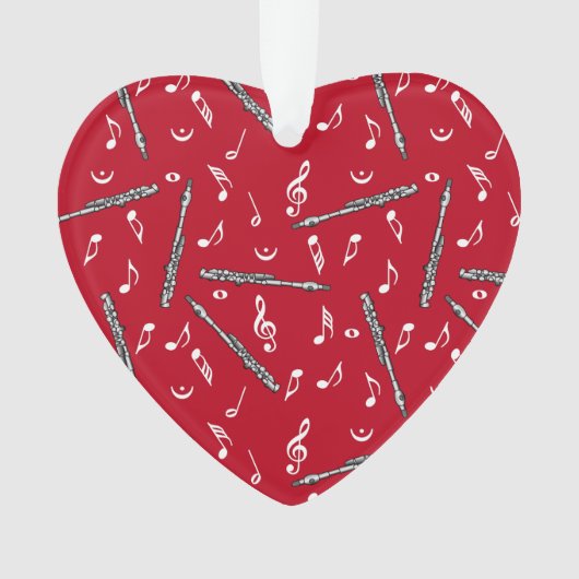 ピッコロ音楽ノートパターン オーナメント (正面)