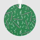 ピッコロ音楽ノートパターン オーナメント (裏面)