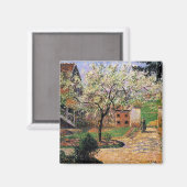 ピッサロ:カミーユ・ピッサロによる開花梅 マグネット (正面/裏面)