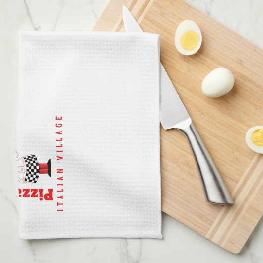 ピッシパーソナライズされたョーロピザシェフ キッチンタオル (四つ折り)