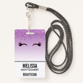 ピッスタイリッシュク&ブラックのダレグリッター バッジ (裏面ランヤード)