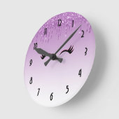 ピッスタイリッシュク&ブラックのダレグリッター ラウンド壁時計 (傾斜)