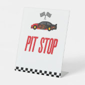 ピッストップト赤炎レースカーパーティーテーブル 台座サイン (正面)