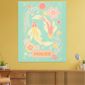 ピッセスシナル〔占星術の〕十二宮図パステルドリームズウォールアーツ キャンバスプリント (インサイチュ (リビング))