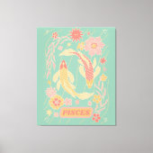 ピッセスシナル〔占星術の〕十二宮図パステルドリームズウォールアーツ キャンバスプリント (正面)