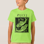 ピッセスシーズン〔占星術の〕十二宮図サイン占星術ロゴ Tシャツ (正面)