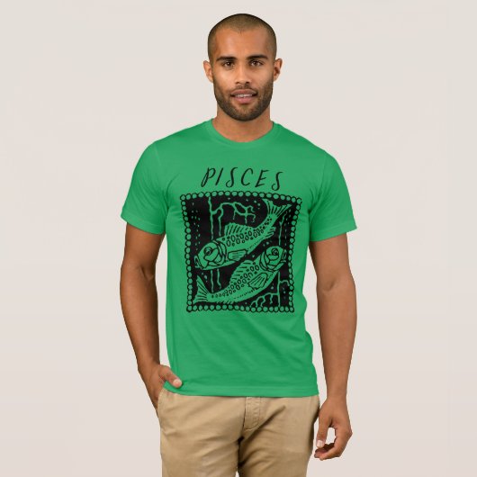 ピッセスシーズン〔占星術の〕十二宮図サイン占星術ロゴ Tシャツ (正面フル)