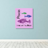 ピッセスビッグフィッシュキャンバスプリントアートプリント（紫） キャンバスプリント (インサイチュ (ウッドフロア))