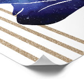 ピッセスブフェミニンルーブルー金ゴールド〔占星術の〕十二宮図デザイン ポスター (角)