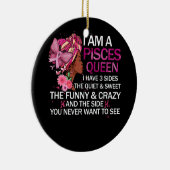 ピッセスブラッククイーン私は3つの側面を持っている4月ガール女性 セラミックオーナメント (右)