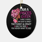 ピッセスブラッククイーン私は3つの側面を持っている4月ガール女性 セラミックオーナメント (左)