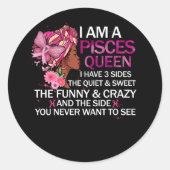 ピッセスブラッククイーン私は3つの側面を持っている4月ガール女性 ラウンドシール (正面)
