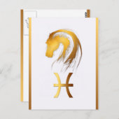 ピッセスホース誕生日アストロジーバーチカルハガキ ポストカード (正面/裏面)