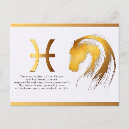 ピッセスホース誕生日アストロジーパーソナリティ ポストカード (正面)