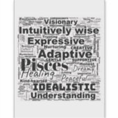 ピッセスワードクラウド〔占星術の〕十二宮図インスピレーション シール (正面)