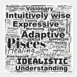 ピッセスワードクラウド〔占星術の〕十二宮図インスピレーション スクエアシール