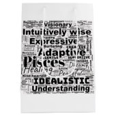 ピッセスワードクラウド〔占星術の〕十二宮図インスピレーション ミディアムペーパーバッグ (裏面)