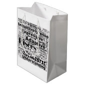 ピッセスワードクラウド〔占星術の〕十二宮図インスピレーション ミディアムペーパーバッグ (裏面アングル)