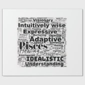 ピッセスワードクラウド〔占星術の〕十二宮図インスピレーション ラッピングペーパー (フラット)