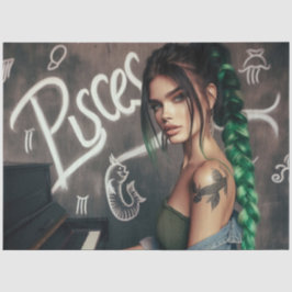 ピッセス〔占星術の〕十二宮図ミュージシャンピアノデクページ 薄葉紙