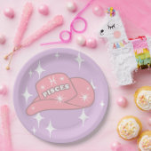 ピッセモダンス〔占星術の〕十二宮図女性のカーボーイハット薄紫パーティー ペーパープレート (パーティー)