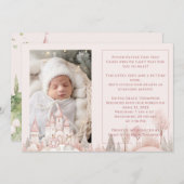 ピッタパター足プリンセスベビーガール誕生 案内状 (正面/裏面)