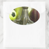 ピッチと折り目を越えて:サッカーのクリケットブレンド 楕円形シール (バッグ)