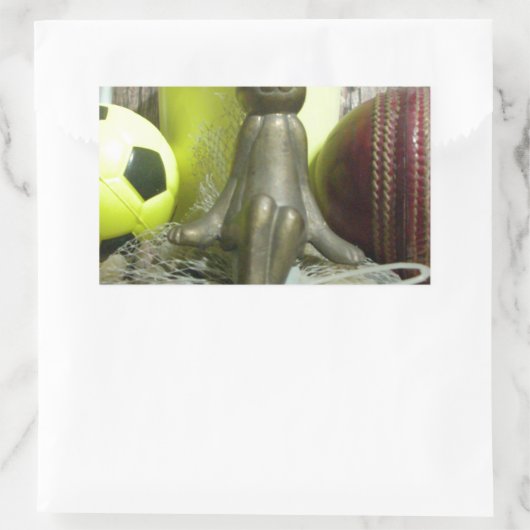 ピッチと折り目を越えて:サッカーのクリケットブレンド 長方形シール (バッグ)