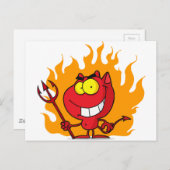 ピッチフォークで笑う悪魔 ポストカード (正面/裏面)