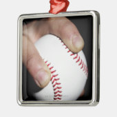 ピッチャーは野球の把握を渡します メタルオーナメント (左)