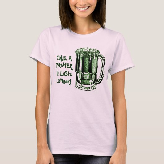 ピッチャーを飲めば長持ちする Tシャツ (正面)