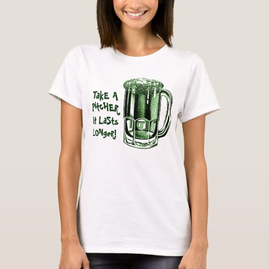 ピッチャーを飲めば長持ちする Tシャツ (正面)