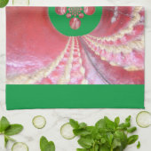 ピッチ万華鏡のように千変万化するパターン：クリケットボールThe Game'sハート キッチンタオル (折り畳み)