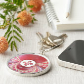 ピッチ万華鏡のように千変万化するパターン:クリケットボールThe Game'sハート キーホルダー (側面)