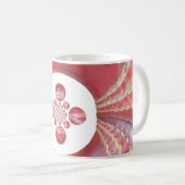 ピッチ万華鏡のように千変万化するパターン:クリケットボールThe Game'sハート コーヒーマグカップ (正面右)