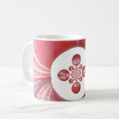 ピッチ万華鏡のように千変万化するパターン:クリケットボールThe Game'sハート コーヒーマグカップ (正面左)