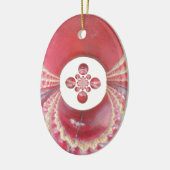 ピッチ万華鏡のように千変万化するパターン：クリケットボールThe Game'sハート セラミックオーナメント (左)