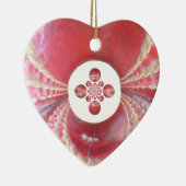 ピッチ万華鏡のように千変万化するパターン:クリケットボールThe Game'sハート セラミックオーナメント (右)