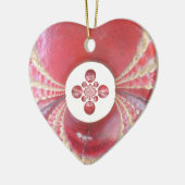 ピッチ万華鏡のように千変万化するパターン:クリケットボールThe Game'sハート セラミックオーナメント (左)