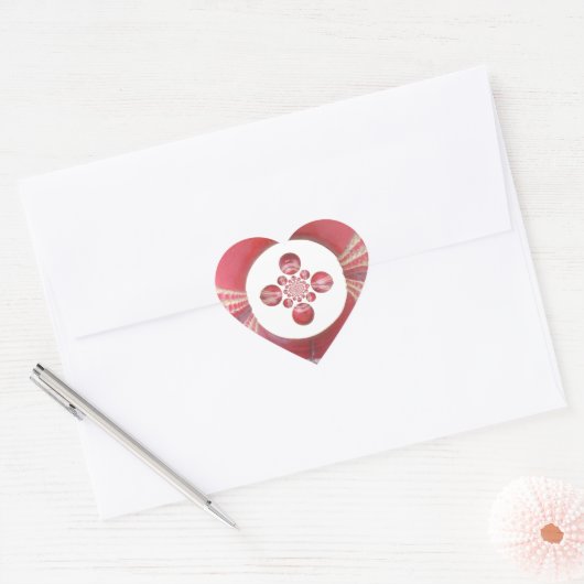 ピッチ万華鏡のように千変万化するパターン:クリケットボールThe Game'sハート ハートシール (封筒)