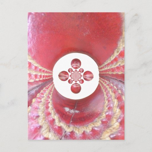 ピッチ万華鏡のように千変万化するパターン：クリケットボールThe Game'sハート ポストカード (正面)