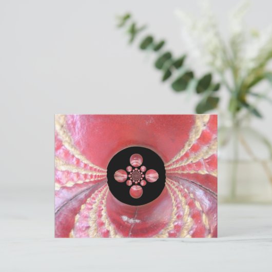 ピッチ万華鏡のように千変万化するパターン:クリケットボールThe Game'sハート ポストカード (スタンド正面)